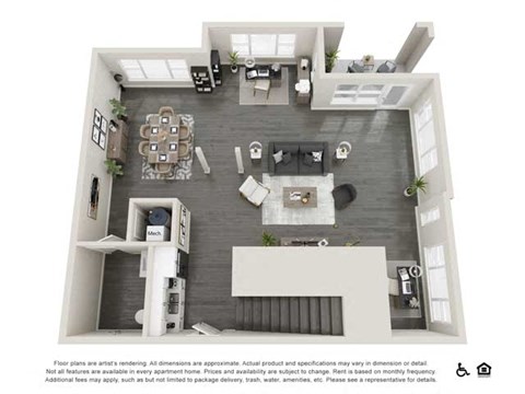 Floor plan for 1 bed, 1 bath, 2247 sqft